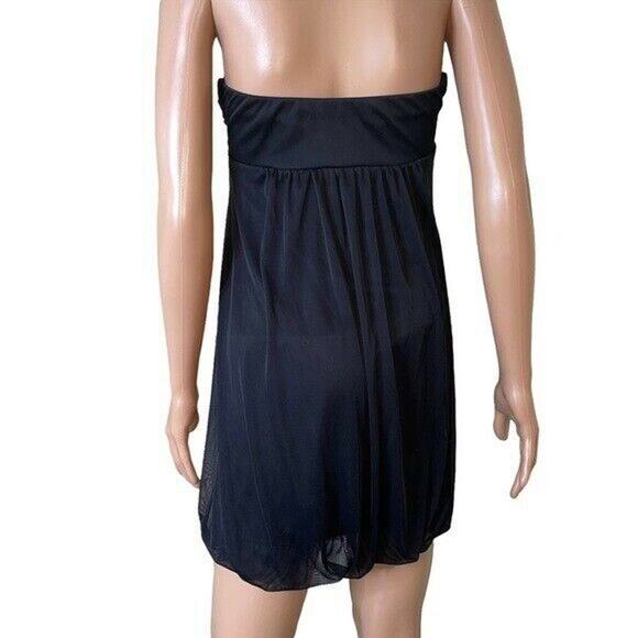 B Darlin black strapless fit and flare rhinestone detailing balloon skirt 9/10 - Picture 3 of 7